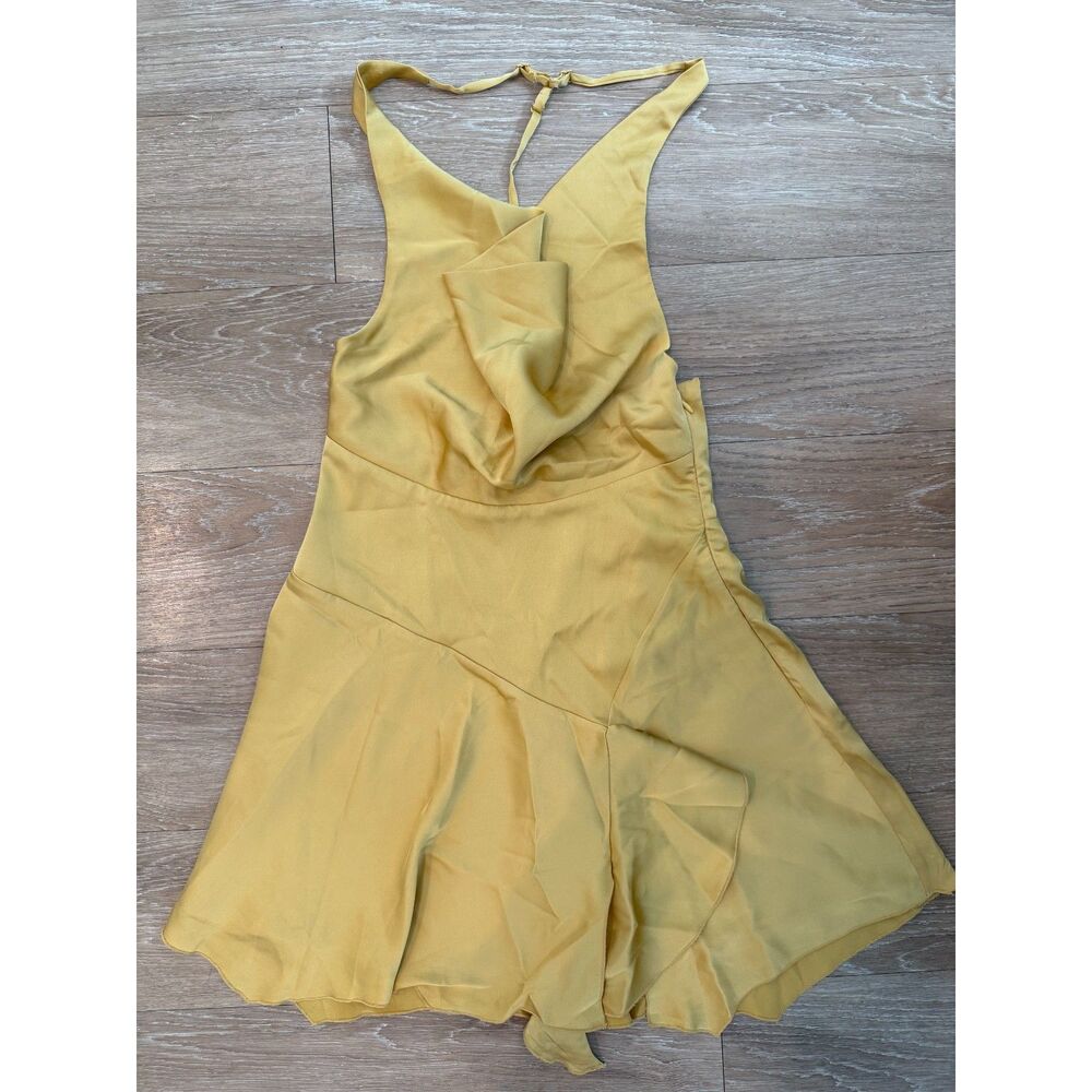NWT Oh Polly Gold Silky Dress Size 4
